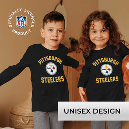 Pittsburgh Steelers NFL Gameday Youth Football Long Sleeve Shirt - Black