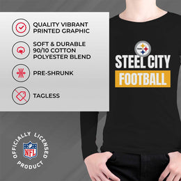 Pittsburgh Steelers NFL Youth Team Slogan Long Sleeve Shirt  - Black