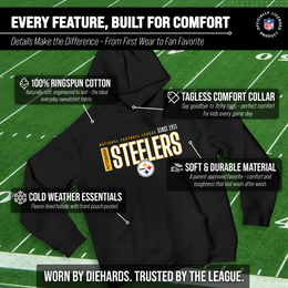 Pittsburgh Steelers NFL Youth Modern Endzone Football Fleece Hooded Sweatshirt - Black