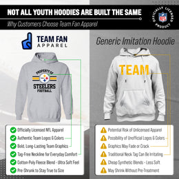Pittsburgh Steelers NFL Youth Property Of Hooded Sweatshirt - Sport Gray