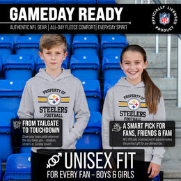 Pittsburgh Steelers NFL Youth Property Of Hooded Sweatshirt - Sport Gray