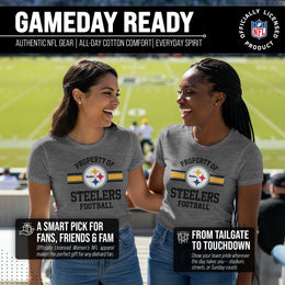 Pittsburgh Steelers NFL Womens Short Sleeve Property of Tshirt - Gray