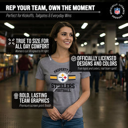Pittsburgh Steelers NFL Womens Short Sleeve Property of Tshirt - Gray