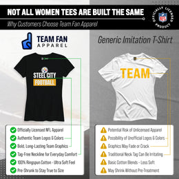 Pittsburgh Steelers NFL Womens Team Slogan Short Sleeve Tshirt - Black