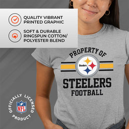 Pittsburgh Steelers NFL Women's Property Of Lightweight Plus Size T-Shirt - Sport Gray