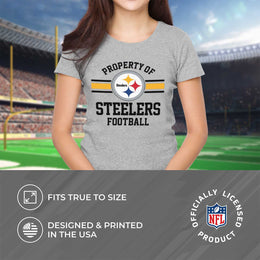 Pittsburgh Steelers NFL Women's Property Of Lightweight Plus Size T-Shirt - Sport Gray
