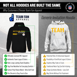 Pittsburgh Steelers Adult NFL Speed Stat Sheet Fleece Hooded Sweatshirt - Black
