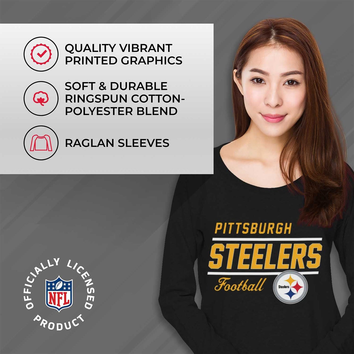 Pittsburgh Steelers  Sweatshirt for Women - Black