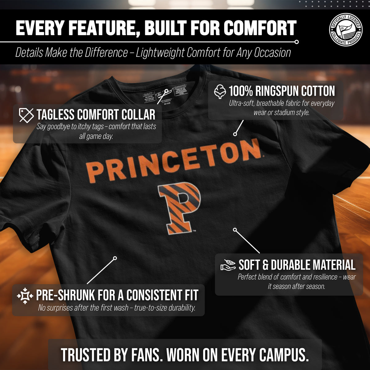 Princeton Tigers Gameday Cotton T-Shirt for Men and Women