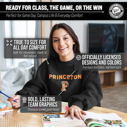 Princeton Tigers Adult Arch & Logo Soft Style Gameday Crewneck Sweatshirt - Black