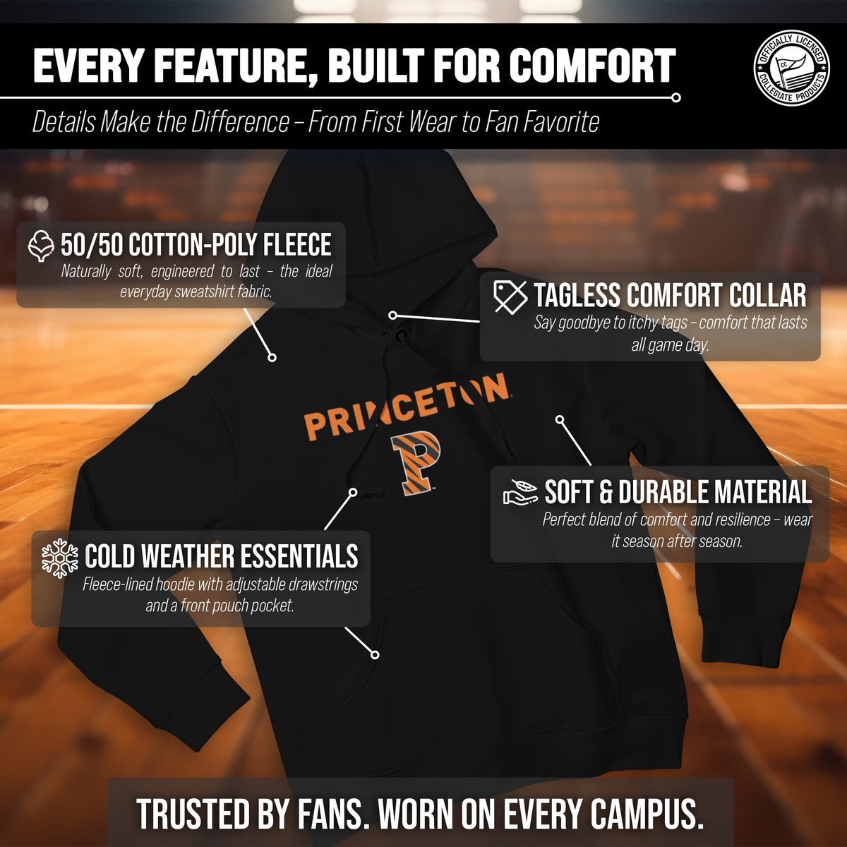 PRIN Arch & Logo Gameday Hoodie - Black
