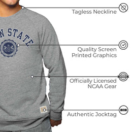 Penn State Nittany Lions College Gray University Seal Crewneck Sweatshirt - Gray