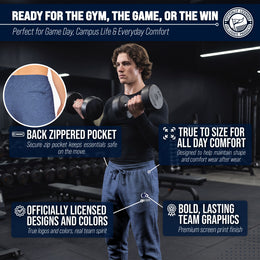 Penn State Nittany Lions NCAA Men’s University Cloud Jersey Performance Jogger Pants with Drawstring Waistband - Navy Heather