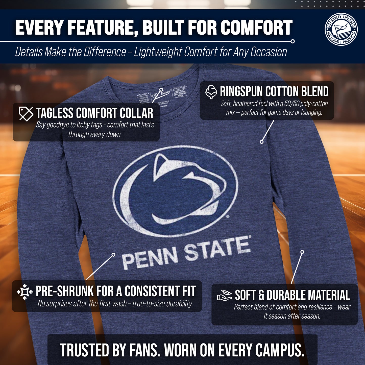 Penn State Nittany Lions NCAA MVP Adult Long-Sleeve Shirt - Navy