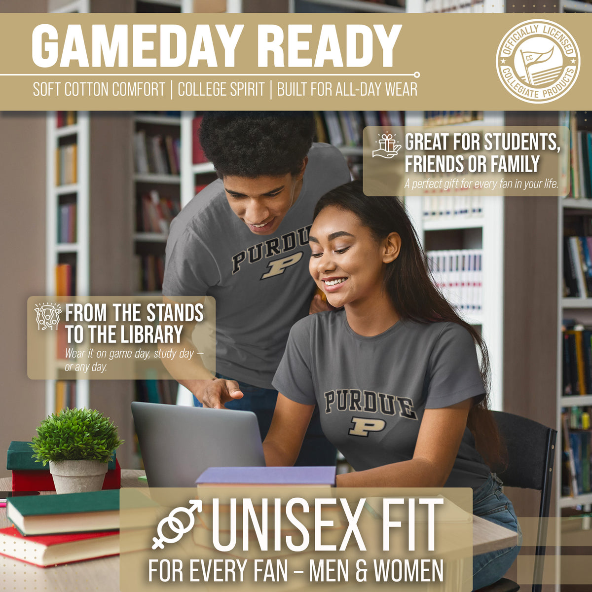 Purdue Boilermakers Gameday Cotton T-Shirt for Men and Women