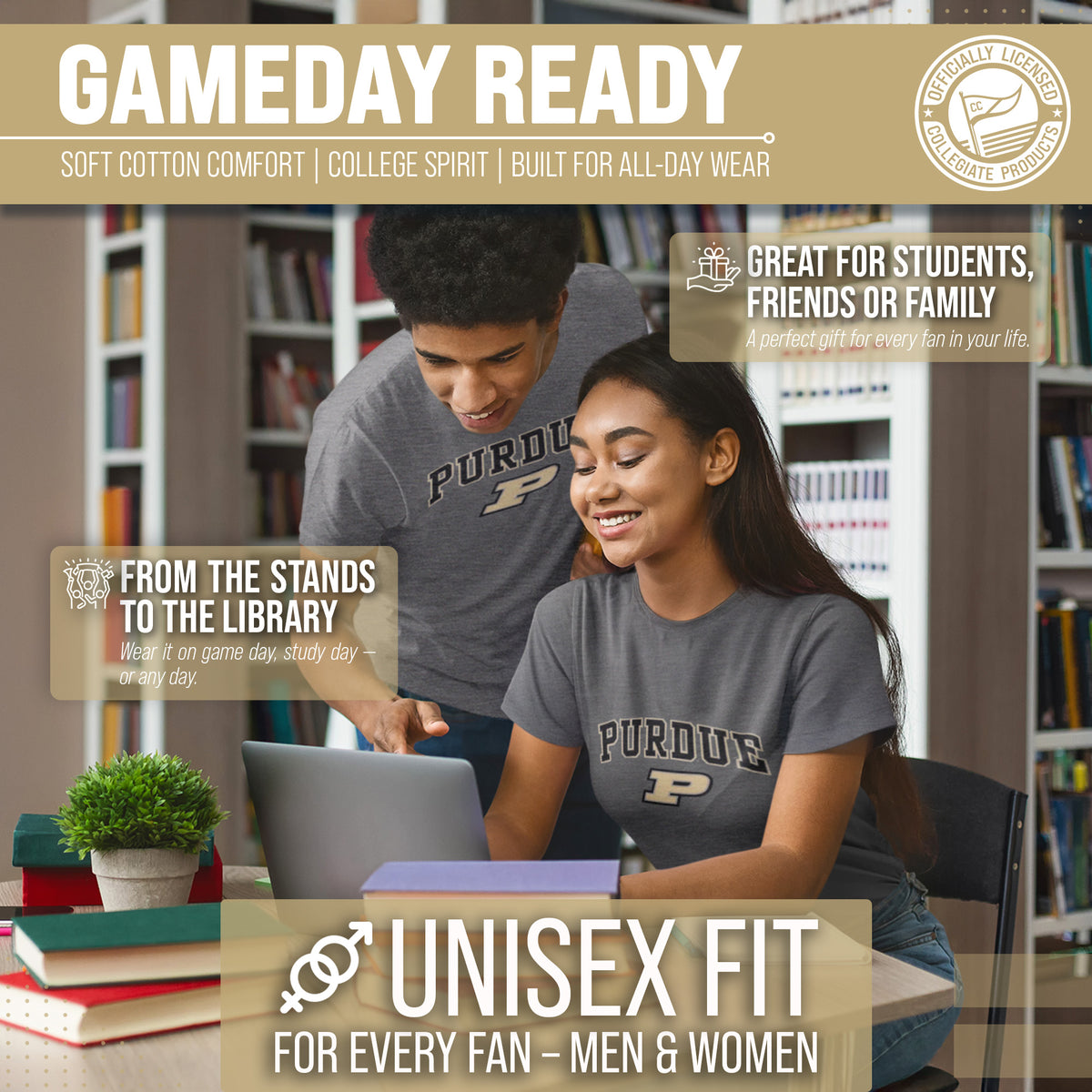Purdue Boilermakers Gameday Cotton T-Shirt for Men and Women