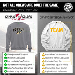 Purdue Boilermakers Adult Arch & Logo Soft Style Gameday Crewneck Sweatshirt - Gray