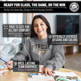 Purdue Boilermakers Adult Arch & Logo Soft Style Gameday Crewneck Sweatshirt - Gray