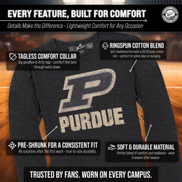 Purdue Boilermakers NCAA MVP Adult Long-Sleeve Shirt - Black