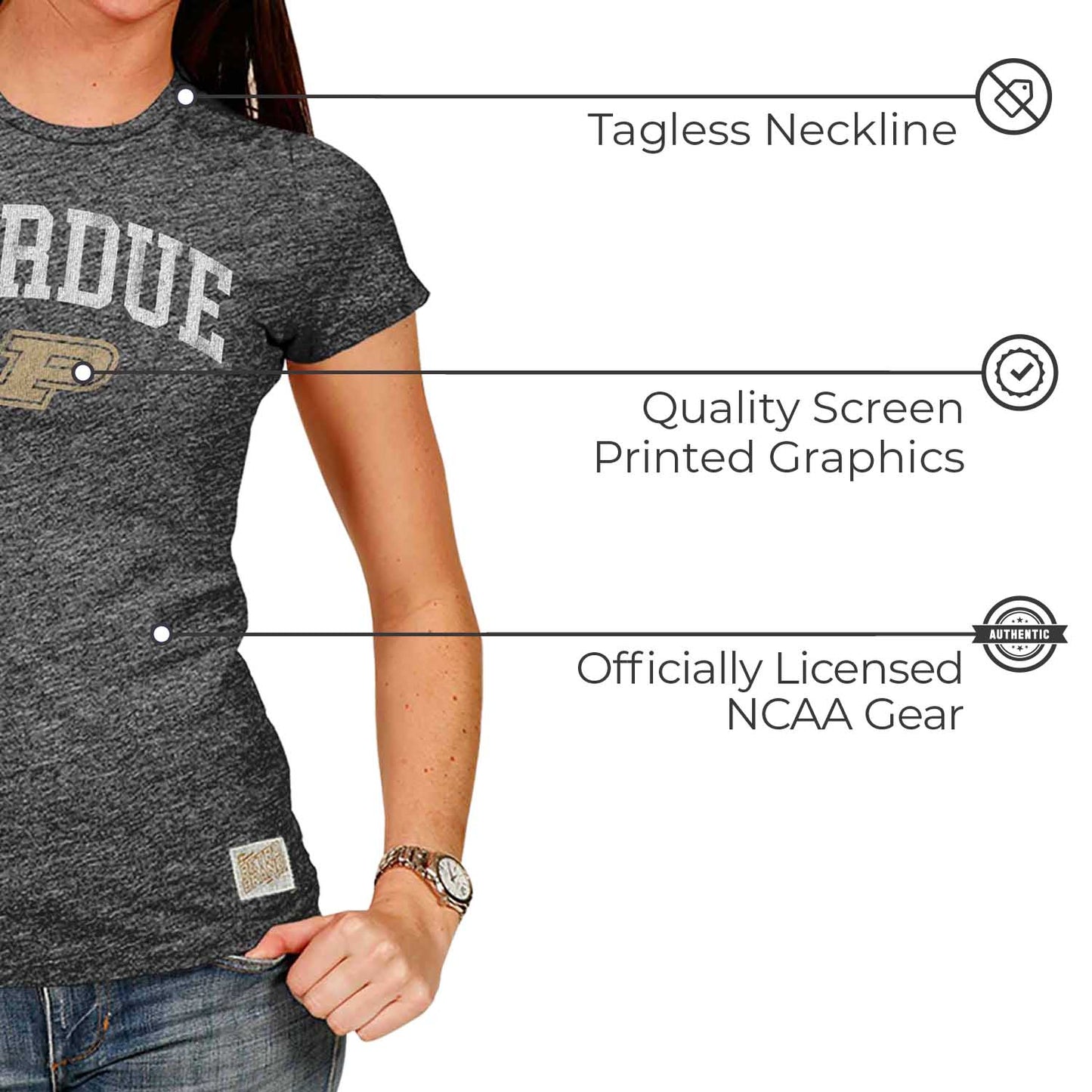 Purdue Boilermakers University Women's T-Shirt  - Black
