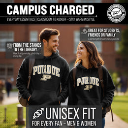 Purdue Boilermakers NCAA Adult Tackle Twill Hooded Sweatshirt - Black