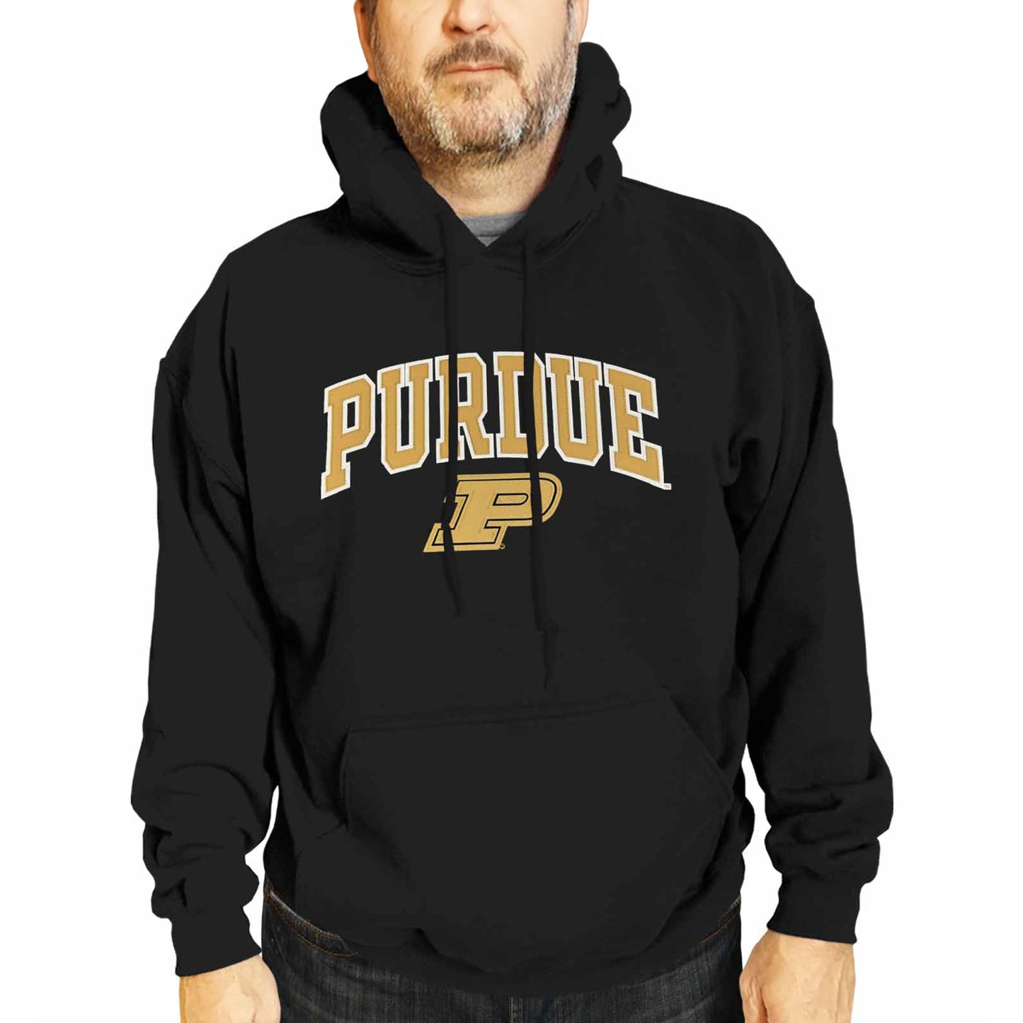 Purdue Boilermakers NCAA Adult Tackle Twill Hooded Sweatshirt - Black