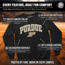 Purdue Boilermakers Adult Tackle Twill Crewneck - Black