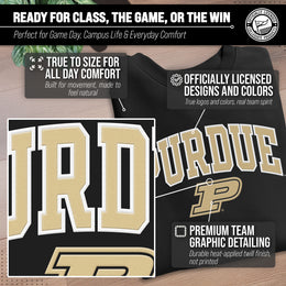Purdue Boilermakers Adult Tackle Twill Crewneck - Black