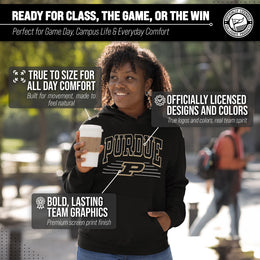 Purdue Boilermakers NCAA Adult Unisex Overtime Classics Hooded Fleece Sweatshirt - Black