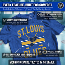 St. Louis Blues NHL Adult Faceoff Tag-Less T-Shirt - Royal
