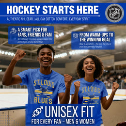 St. Louis Blues NHL Adult Faceoff Tag-Less T-Shirt - Royal
