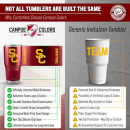 USC Trojans NCAA University 30oz Stainless Steel Vacuum Insulated Game Day Tumbler with Silicone Grip - Cardinal