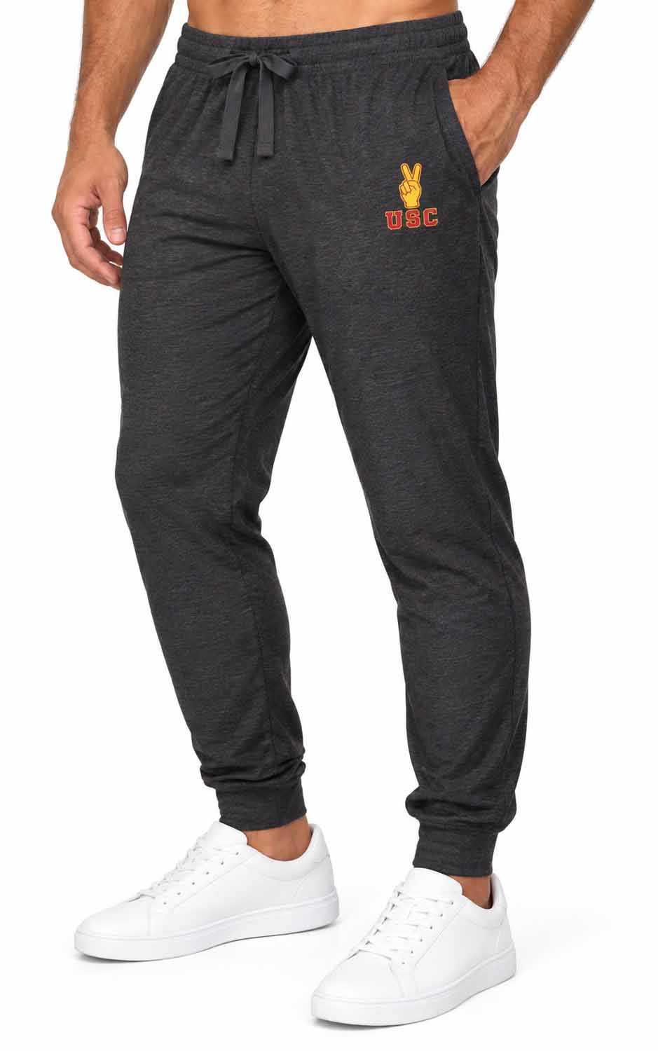 USC Trojans  NCAA Cloud Jersey Jogger Pants Black Heather - Black Heather