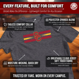 USC Trojans Unisex NCAA Scholarship Cloud Jersey Athletic Short Sleeve Performance Tee - Black Heather