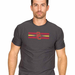 USC Trojans  Scholarship Cloud Jersey Short Sleeve Tee - Black Heather