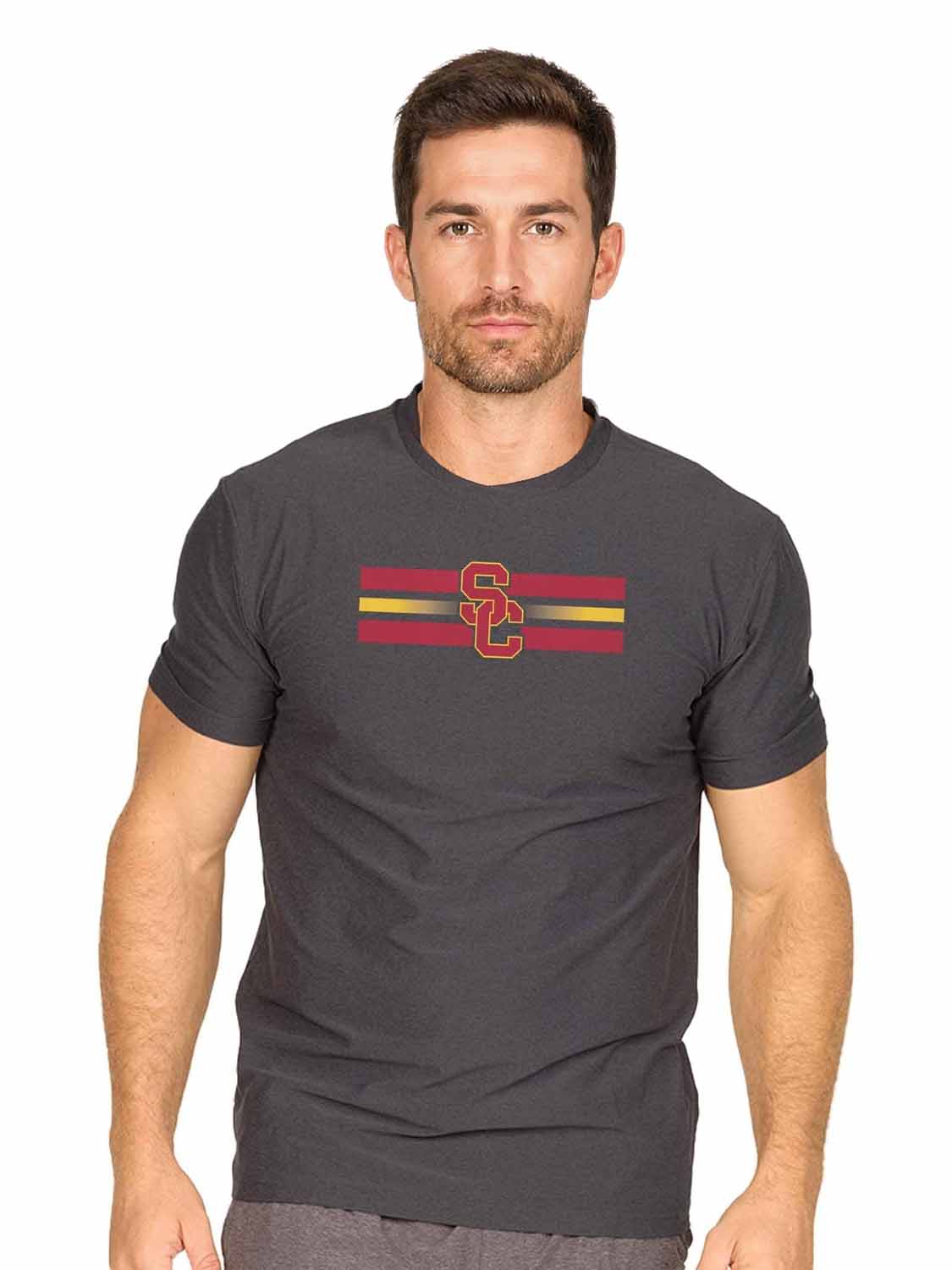USC Trojans  Scholarship Cloud Jersey Short Sleeve Tee - Black Heather