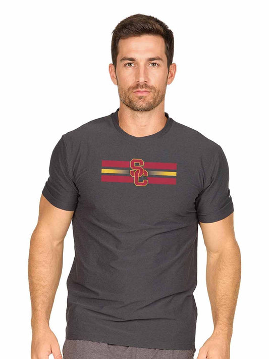 USC Trojans  Scholarship Cloud Jersey Short Sleeve Tee - Black Heather