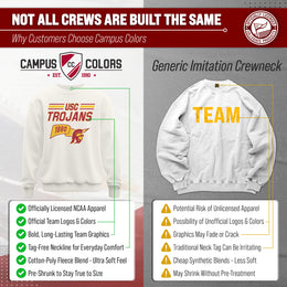 USC Trojans NCAA Adult Unisex Varsity Club Pennant Crewneck Fleece Sweatshirt - Off White