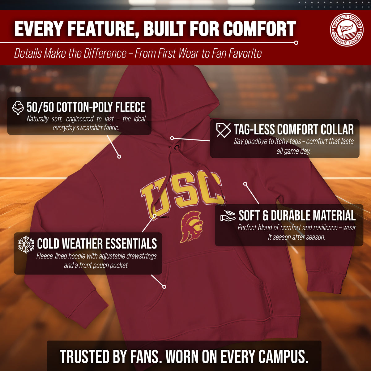 SCAL Arch & Logo Gameday Hoodie - Cardinal