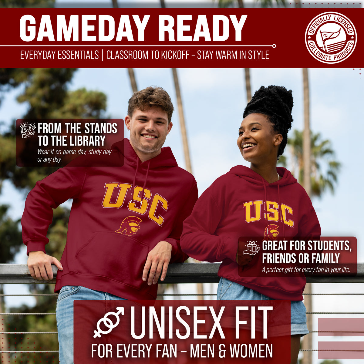 SCAL Arch & Logo Gameday Hoodie - Cardinal