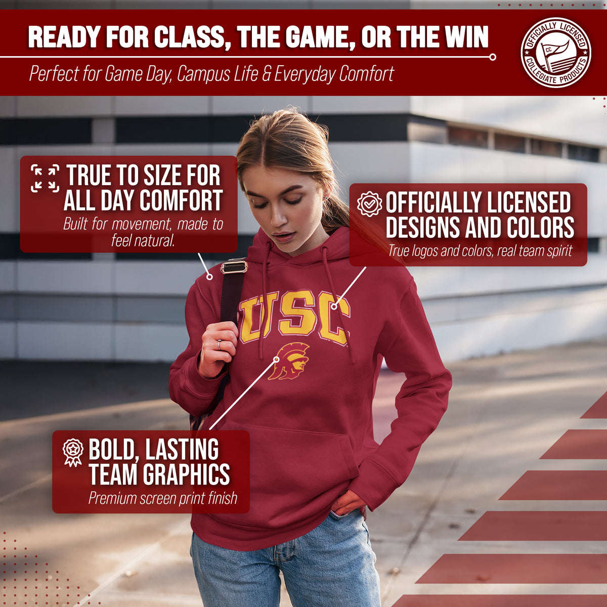 SCAL Arch & Logo Gameday Hoodie - Cardinal