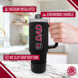 South Carolina Gamecocks Collegiate 40oz Stainless Steel Travel Tumbler with Handle for Dad - Black
