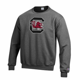 South Carolina Gamecocks Adult Mascot Fleece Crewneck - Charcoal