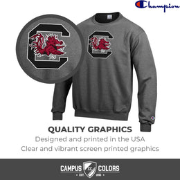 South Carolina Gamecocks Adult Mascot Fleece Crewneck - Charcoal