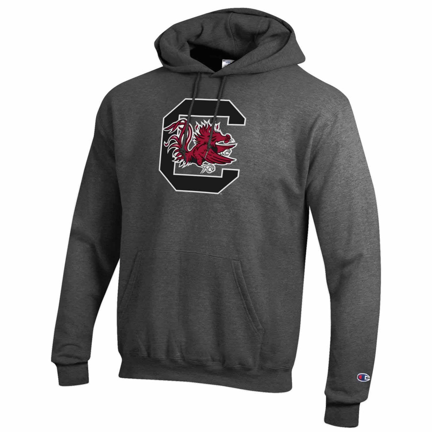 South Carolina Gamecocks Adult Mascot Fleece Hooded Sweatshirt - Charcoal