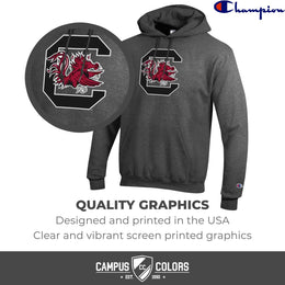 South Carolina Gamecocks Adult Mascot Fleece Hooded Sweatshirt - Charcoal