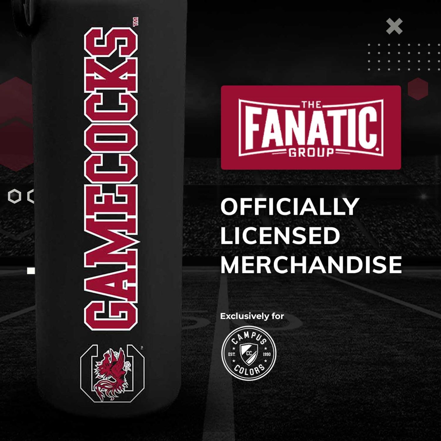 South Carolina Gamecocks NCAA Stainless Steel Water Bottle - Black