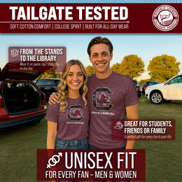 South Carolina Gamecocks Adult MVP Heathered Cotton Blend T-Shirt - Maroon