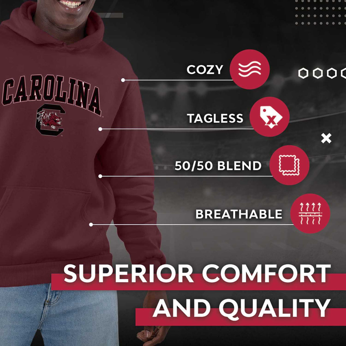 SCAR Arch & Logo Gameday Hoodie - Maroon