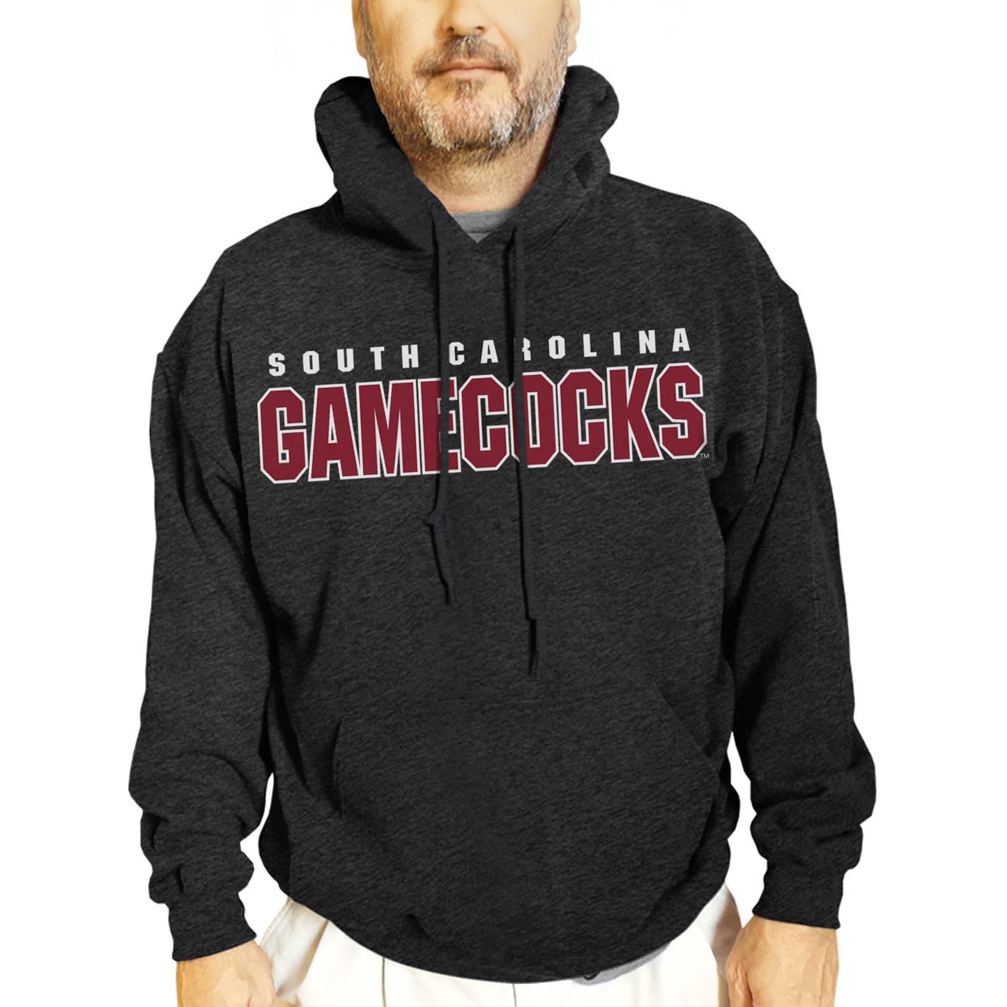 South Carolina Gamecocks Colligate Adult Cotton Blend Charcoal Hooded Sweatshirt - Charcoal